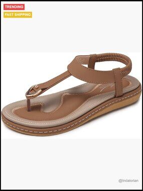 Women's T-Strap Flip Flop Sandals with Arch Support